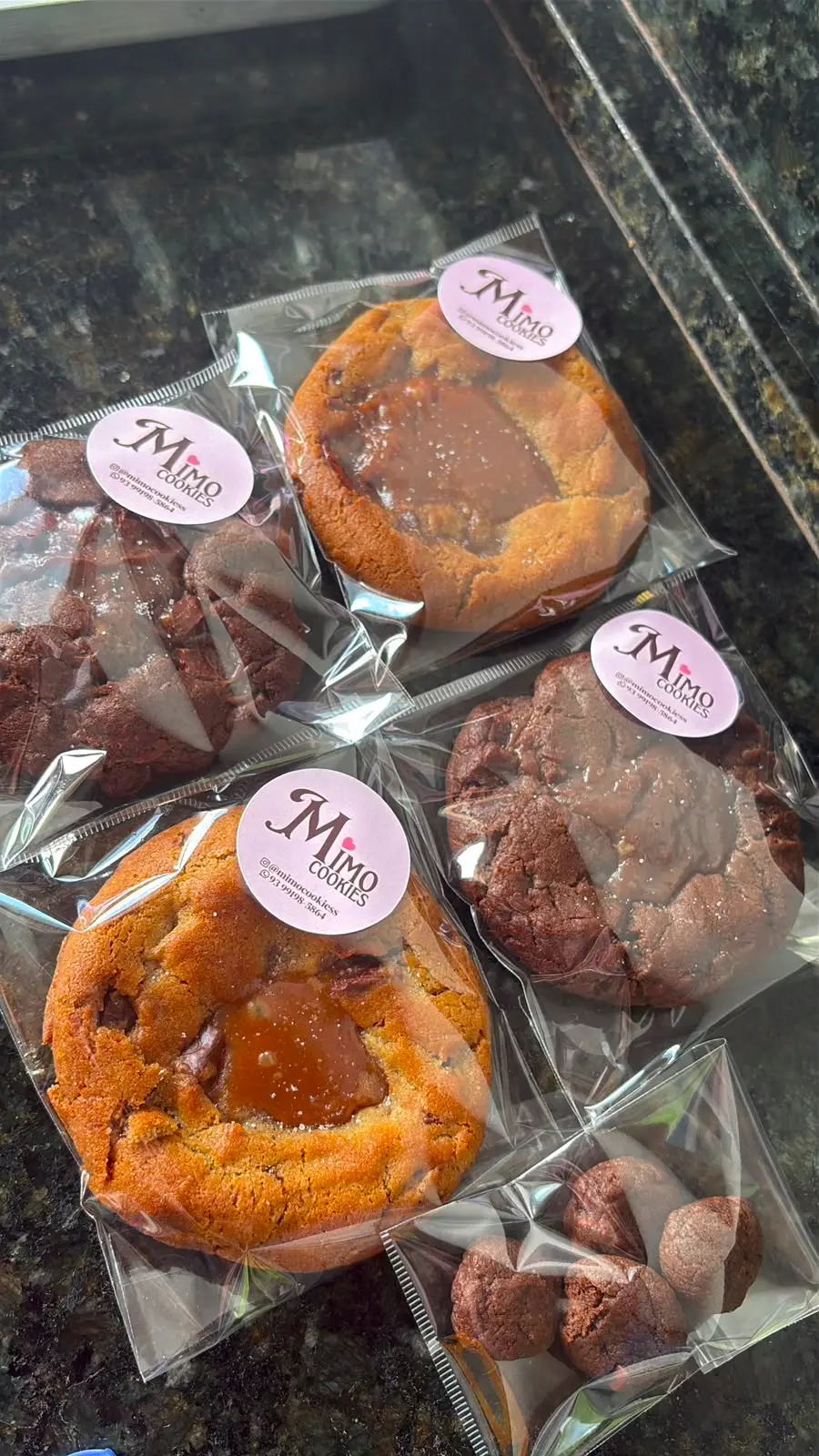 Cookies embalados da Mimo Cookies